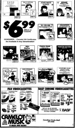 Camelot Music Ad November 1984